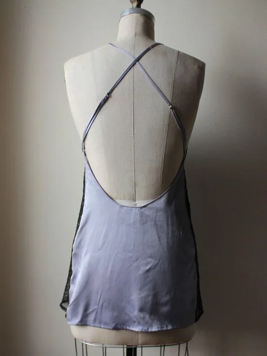 victoria’s secret gray/lavender satin lace slip - Picture 2 of 7